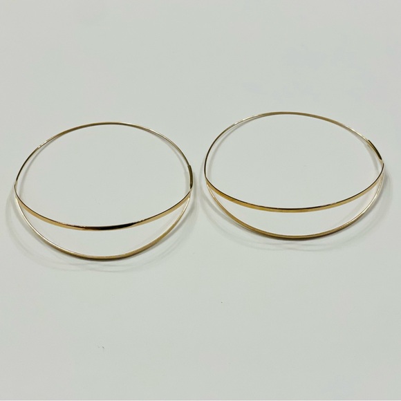 Lana Jewelry 14K yellow Gold Flirt Split hoops 3" long - Picture 4 of 16